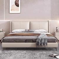 Lit superposé pour enfants en bois de pin durable, avec cadre en bois de pin, revêtement en cuir double couche, taille Queen/King, directement de l'usine