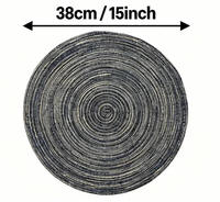 Sets de table modernes en polyester écologiques, tissés, couleurs personnalisées, noir et or, lignes fines, 38 cm (15 po), épaisseur 2 mm, lot de 4, style américain