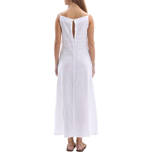 Abito lungo senza maniche <span class=keywords><strong>nero</strong></span> senza maniche Casual in <span class=keywords><strong>lino</strong></span> 100% da donna in estate - Product Image 5