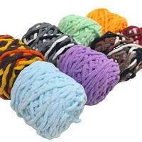 Fil Ring Spun Teint 100 % Polyester Moelleux, Doux et Épais de 6 MM, Anti-Boulochage, Volumineux pour Tricot à la Main