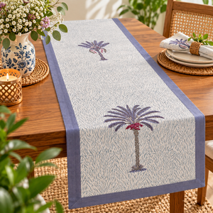 Chemin de table en coton avec bordure tissée, linge de table décoratif pour la maison, les restaurants, les cafés, les banquets et les événements. - Product Image 4