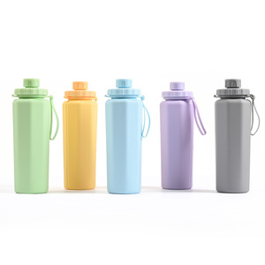 Nuovo <span class=keywords><strong>Design</strong></span> <span class=keywords><strong>creativo</strong></span> 600ml pieghevole pieghevole in Silicone pieghevole personalizzato bottiglia d'acqua in plastica isolata - Product Image 5