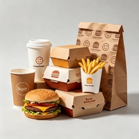 Boîte à frites jetable en papier pour emporter, emballage alimentaire personnalisé pour ailes de poulet, boîtes à hamburgers, conteneur pour plats à emporter rapides