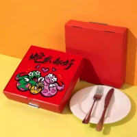 Boîtes d'emballage de pizza imprimées aseptiques avec doublure intérieure en aluminium, boîtes d'expédition en carton ondulé avec fermeture magnétique et poignée pour