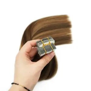 Colores personalizables cinta de color de dos o tres tonos en la extensión del cabello humano suave mejorar la foto real de muestra gratis