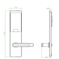 Serrure de porte de chambre d'hôtel avec carte RFID et système logiciel de gestion, accès par clés et cartes intelligentes