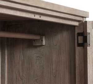 Toulouse Armoire garde-manger Armoire 2 portes en bois massif manufacturé Grande armoire de rangement avec 3 tiroirs - Product Image 4