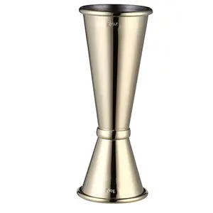 Zilver Koper Gouden Cocktail Jigger Dual Spirit Stalen Maat Cup Shots Gin Rum 25 50Ml 30 60Ml