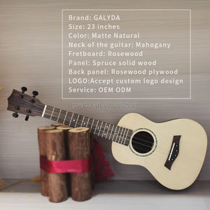 Venta Directa de Fábrica, Ukelele Soprano Acústico de 23 Pulgadas con Tapa de Abeto, Mástil de Caoba y Fondo de Palisandro, Estilo Hawaiano - Product Image 5