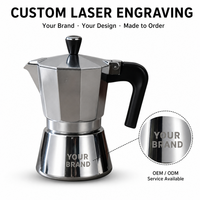 Cafetière italienne en acier inoxydable Kingze 150ml 300ml 450ml, compatible induction, pour expresso, logo personnalisé, cadeau promotionnel