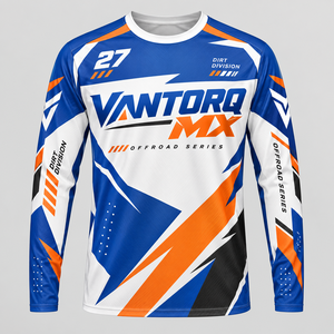 เสื้อเจอร์ซีย์วิบากแบบสั่งทำพิเศษ ระบายอากาศได้ดี แห้งเร็ว ผลิตจากโพลีเอสเตอร์ สำหรับขี่มอเตอร์ไซค์ - Product Image 2