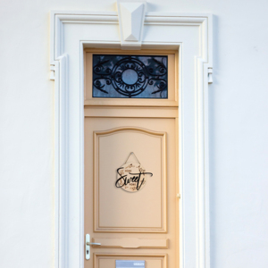 Cerchi in legno da 6 pollici casa dolce casa con gancio a spago per artigianato fai da te porta appendiabiti segno - Product Image 5