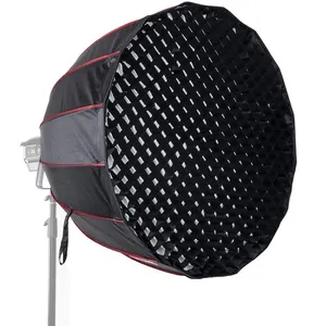 Estilo guarda-chuva parabólico profundo, 90cm 6 hastes dobramento rápido configuração com bocados montagem para aputure godox ad200pro ad600bm