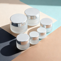 Vente chaude 1oz 2oz 8oz 100ml vide givré clair crème pour le visage baume à lèvres pot en verre conteneur avec couvercle pour cosmétique