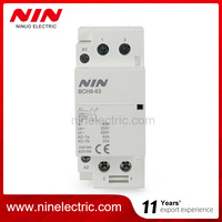 Contacteur modulaire domestique NIN BCH8-63 CE certifié CCC, 220V 63A, 2 pôles, aimant AC, 50/60Hz, norme IEC/EN 61095, rail DIN