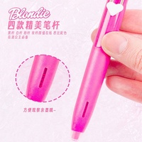 Stylos gel rétractables en plastique motif cœur, encre noire 0,5 mm, promotionnels pour fournitures de bureau, cadeaux de fête pour la Journée des filles