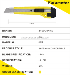 Cuchillo multiusos de 18 mm con mango de PP, cuchilla deslizante para papel pintado, estiletes - Product Image 2