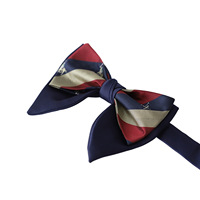 Nœud Papillon Artisanal Vintage en Patchwork Forme Corne pour Hommes, Rayé, à Carreaux, Floral, Color-Block, Idéal pour les Occasions Formelles