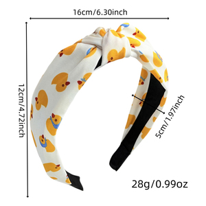 Diadema Anudada Personalizada con Diseño <span class=keywords><strong>de</strong></span> Pato Amarillo, Banda Ancha Antideslizante para el Cabello, Accesorios <span class=keywords><strong>de</strong></span> Tela para Mujeres y Niñas - Product Image 6