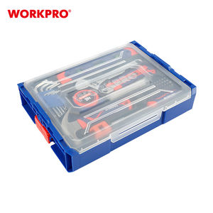 Ensemble d'outils à main <span class=keywords><strong>WORKPRO</strong></span> 66 pièces avec boîte en plastique empilable, clé à molette réglable, clés hexagonales, marteau, ruban à mesurer et embouts CR-V - Product Image 4