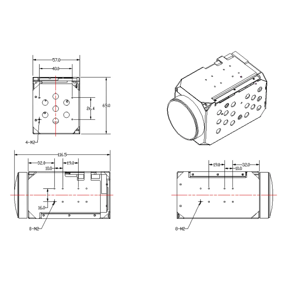 Zoom ottico 6.7-167.5mm obiettivo 25x4MP modulo telecamera Zoom IP di rete Ultra Starlight