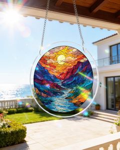 Attrape-soleil en acrylique à suspendre à <span class=keywords><strong>la</strong></span> fenêtre, 8,9 pouces, motif <span class=keywords><strong>montagne</strong></span> et lune émaillé, cadeau d'anniversaire unisexe, décoration intérieure - Product Image 2