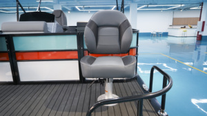 Bateau ponton sportif directement de l'usine avec coque en tube d'aluminium, pont marin et sièges lounge gris pour la pêche en lac et les loisirs - Product Image 5