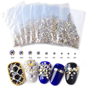 1440 pièces non hotfix Strass Mixte 6 Taille SS3-20Flatback Cristal Nail Art