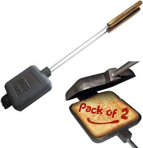 Чугунная вафельница с длинной деревянной ручкой - Product Image 1