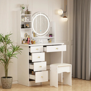 <span class=keywords><strong>Mesa</strong></span> de maquillaje transfronteriza con taburete <span class=keywords><strong>para</strong></span> dormitorio, hogar, casa de alquiler y salón de uñas - Product Image 3
