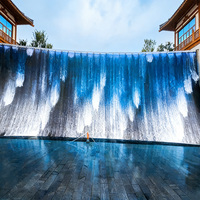 Fontaine extérieure en acier inoxydable, cascade, élément aquatique pour hôtel, jardin, décoration extérieure