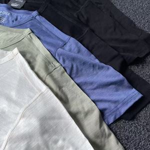 T-shirt de course 100 % <span class=keywords><strong>laine</strong></span> mérinos 170 g/m² pour <span class=keywords><strong>homme</strong></span> – T-shirt d'été uni ample <span class=keywords><strong>en</strong></span> coton à col rond pour <span class=keywords><strong>homme</strong></span> - Product Image 3