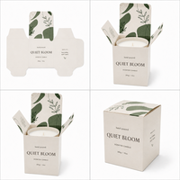 Boîte à bougies parfumées personnalisées imprimées, boîte d'emballage en carton pliable pour bougies avec logo, vente en gros directe d'usine OEM
