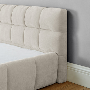 Lit King-Size Moderne de Luxe Réglable avec Revêtement en Tissu Doux et Cadre en Bois pour Meubles de Chambre d'Appartement - Product Image 4