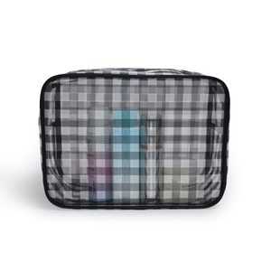 Bolsas de Maquillaje de Nailon Ecológicas para Mujer, Bolsas de Viaje Grandes con Diseño a Cuadros, Organizador de Cosméticos con Cierre, Bolsas con Gran Capacidad - Product Image 5