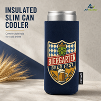 Manchon isotherme pliable en néoprène de 12 oz pour canette, avec logo personnalisé et impression de badge vintage Oktoberfest Beer Festival