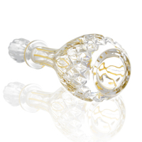 Bouteille de vin en verre de cristal, carafe pour whisky, bouteille de vin avec couvercle, peinture or, N13