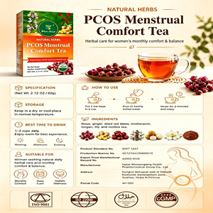 ชาสมุนไพรบรรเทาอาการประจำเดือนสำหรับผู้มีภาวะ PCOS ช่วยปรับสมดุลอารมณ์และฮอร์โมน  ผลิตภัณฑ์เสริมอาหารจากสมุนไพรธรรมชาติ  ประกอบด้วยกุหลาบ ขิง และชาแม่ลูกอ่อนแห้ง - Product Image 6