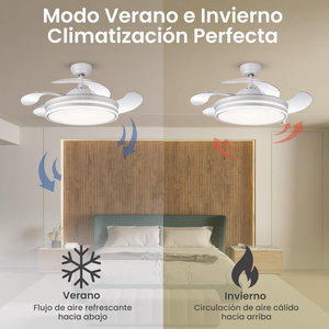 Spain In Stock Quiet Adjustable LED <b>Ceiling</b> Fan <b>Light</b> Dimmable Reversible Low Profile <b>Remote</b> <b>Control</b> for Bedroom Living Room - Product Image 6