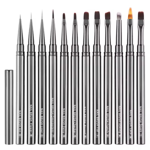 Lot de 12 pinceaux à gel avec manche bronze, stylos de précision pour la peinture de détails fins, pour salon de manucure - Product Image 6