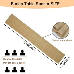 Vente en gros de chemins de <span class=keywords><strong>table</strong></span> en toile de <span class=keywords><strong>jute</strong></span> naturelle 12 x 72 pouces, chemins de <span class=keywords><strong>table</strong></span> et sets de <span class=keywords><strong>table</strong></span> rustiques en <span class=keywords><strong>jute</strong></span> pour décorations de <span class=keywords><strong>table</strong></span> de <span class=keywords><strong>mariage</strong></span> - Product Image 2
