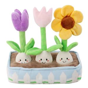 2025 Venta al por mayor personalizado perro resistente a mordeduras Flor de peluche juguete interactivo relleno Bb Squeaky Playing calmante juguete - Product Image 3