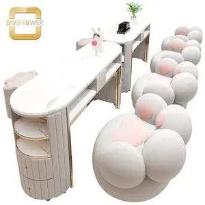 双层美甲桌椅套装家具，带美容院专业美甲桌，用于多层美甲桌制造