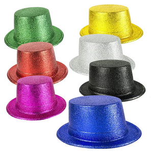 Sombreros de Copa con Brillantina para Fiesta de Año Nuevo, Estilo <span class=keywords><strong>Hollywood</strong></span> Antiguo, Sombrero de Mago de Plástico para Accesorios de Fiesta - Product Image 1