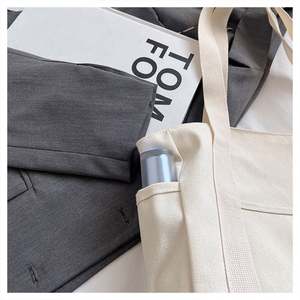 Bolsa de Lona de Algodón Reutilizable para la Escuela o Universidad, con Bolsillo para Botella, para Chicas - Product Image 3