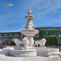 TREVI Großer Handgeschnitzter Marmor-Löwenbrunnen Hersteller Klassische Garten-Villa Herrenhaus Außendekoration