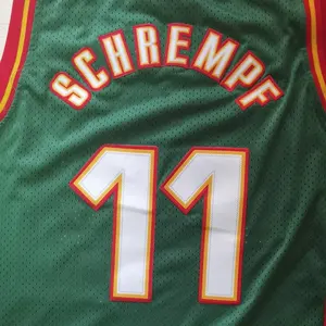 Detlef Schrempf สีเขียว เสื้อบาสเก็ตบอล NBAANBAA เย็บคุณภาพดีที่สุด