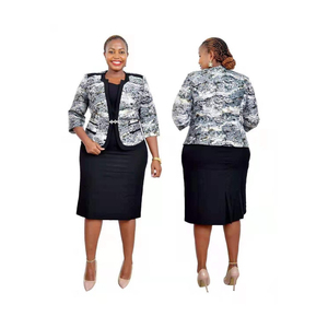 Ensemble de costumes élégants et respirants à boutons pour femmes africaines, tenue de cérémonie personnalisée grande taille pour dames - Product Image 2