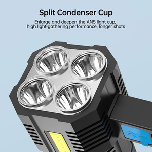 Linterna LED de Cuatro Núcleos, Recargable, Portátil, para Camping, de Alta Intensidad, Luz Blanca de Largo Alcance - Product Image 3