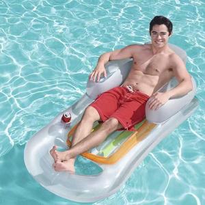 Su misura all'aperto arcobaleno PVC gonfiabile piscina galleggiante materasso ad aria con poggiatesta Design portatile - Product Image 2